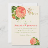 フローラモダンバラティーパーティーブランチブライダルシャワー 招待状 (正面)