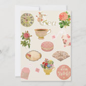 フローラモダンバラティーパーティーブランチブライダルシャワー 招待状 (裏面)