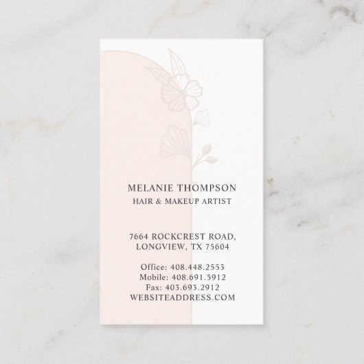 フローラモダンバラ美しいフォトアーチピンク 名刺 (裏面)