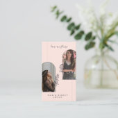 フローラモダンバラ美しいフォトアーチピンク 名刺 (スタンド正面)