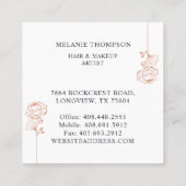 フローラモダンバラ美しいフォトアーチ海軍 スクエア名刺 (裏面)