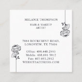 フローラモダンバラ美しいフォトアーチ白 スクエア名刺 (裏面)