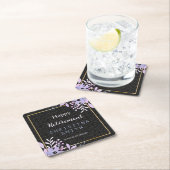 フローラモダンパステルウォーターカラーリタイアメントパーティー スクエアペーパーコースター (インサイチュ)