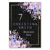 フローラモダンパステルウォーターカラーリタイアメントパーティー テーブルナンバー (正面)