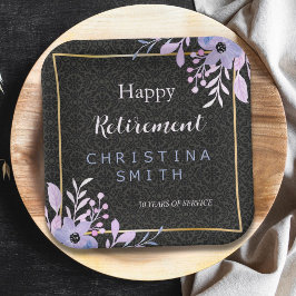 フローラモダンパステルウォーターカラーリタイアメントパーティー ペーパープレート