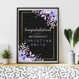 フローラモダンパステルウォーターカラーリタイアメントパーティー ポスター