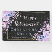 フローラモダンパステルウォーターカラーリタイアメントパーティー 横断幕 (横)