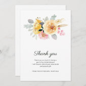 フローラモダンパステルブライダルシャワー サンキューカード (正面/裏面)