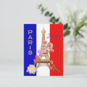 フローラモダンパリジェトアイメエッフェルタワートラベル シーズンポストカード (スタンド正面)