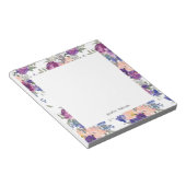 フローラモダンパーソナライズネームマウブピーチブルー ノートパッド (アングル)