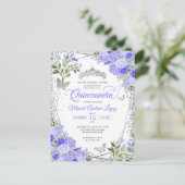 フローラモダンパープルグラムシルバーティアラキンセアニラ ポストカード (スタンド正面)