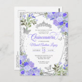 フローラモダンパープルグラムシルバーティアラキンセアニラ ポストカード (正面/裏面)