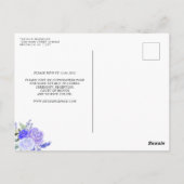 フローラモダンパープルグラムシルバーティアラキンセアニラ ポストカード (裏面)