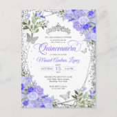 フローラモダンパープルグラムシルバーティアラキンセアニラ ポストカード (正面)