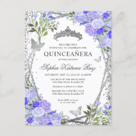 フローラモダンパープルシルバーグレーティアラキンセアニラ ポストカード