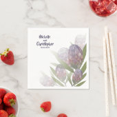 フローラモダンパープルベージュ結婚ズナプキン スタンダードカクテルナプキン (インサイチュ)