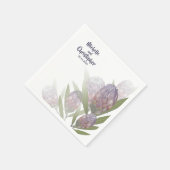 フローラモダンパープルベージュ結婚ズナプキン スタンダードカクテルナプキン (角)