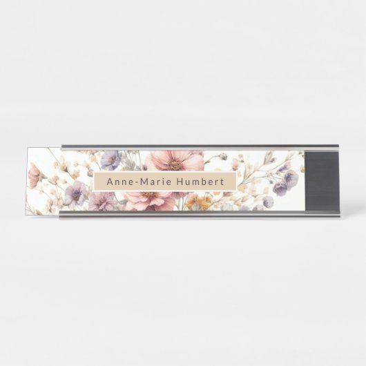 フローラモダンピガーリーッエレガントスタイリッシュ デスクネームプレート (正面)