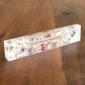 フローラモダンピガーリーッエレガントスタイリッシュ デスクネームプレート (側面)