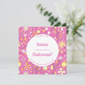 フローラモダンピンクは私の花嫁になる 招待状 (スタンド正面)