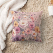 フローラモダンピンクガーリーエレガントスタイリッシュク クッション (ブランケット)