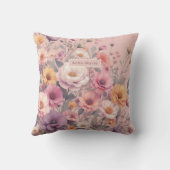 フローラモダンピンクガーリーエレガントスタイリッシュク クッション (裏面)