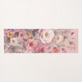 フローラモダンピンクガーリーエレガントスタイリッシュク ヨガマット (裏面(横))