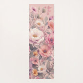 フローラモダンピンクガーリーエレガントスタイリッシュク ヨガマット (裏面)