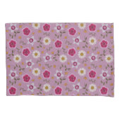 フローラモダンピンクディアンサス&デイジーハンドドロー 枕カバー (正面左)