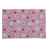 フローラモダンピンクディアンサス&デイジーハンドドロー 枕カバー (正面右)