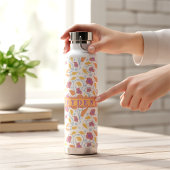 フローラモダンピンクピーチパープル ウォーターボトル