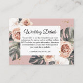 フローラモダンピンク&グリーン熱帯リーフ&オーキッド エンクロージャーカード (正面)