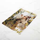 フローラモダンフォト金ゴールドクリスマスフォイル穴 箔シーズンカード (回転した状態)