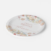 フローラモダンブライダルシャワーデコール、ボホワイルドフラワー ペーパープレート (アングル)