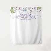 フローラモダンブライダルシャワーフォトブース背景 タペストリー (正面)