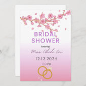 フローラモダンブライダルシャワー招待 招待状 (正面/裏面)