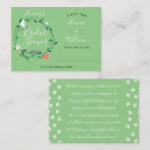 フローラモダンブライダルシャワー表示カード及びラベル エンクロージャーカード (正面/裏面)