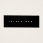 フローラモダンブラック&ホワイトの結婚ハッシュタグカード (裏面)