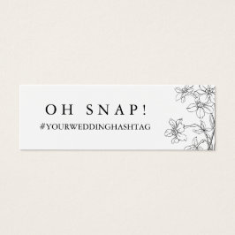 フローラモダンブラック&ホワイトの結婚ハッシュタグカード
