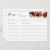 フローラモダンブルガンディテラコッタピンクレシピカード (正面/裏面)