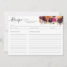 フローラモダンブルガンディテラコッタピンクレシピカード