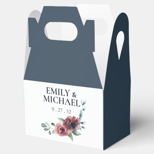 フローラモダンブルガンディネイビーピーチ赤面名Cl フェイバーボックス (オープン)