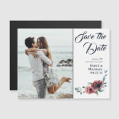 フローラモダンブルゴーニュ海軍赤面日付を保存An (正面/裏面)