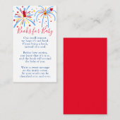 フローラモダンブルーボーイブックベビーシャワー エンクロージャーカード (正面/裏面)