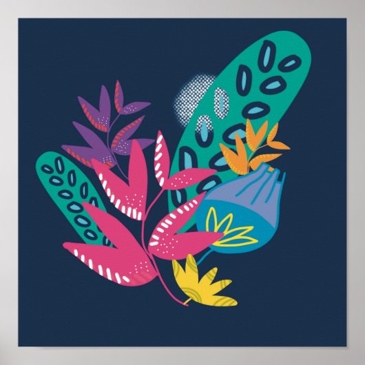 フローラモダンブルー植物学シンプル院 ポスター (正面)