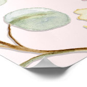 フローラモダンブロージュウェルカムパステルブライダルシャワー ポスター (角)