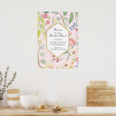 フローラモダンブロージュウェルカムパステルブライダルシャワー ポスター (キッチン)