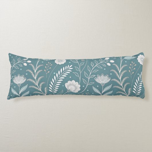 フローラモダンプリントブラッシュポリエステル ボディピロー (正面)