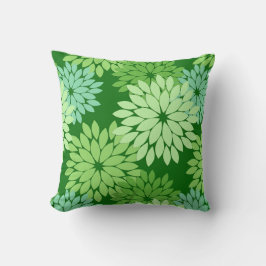 フローラモダンプリントライムグリーン クッション