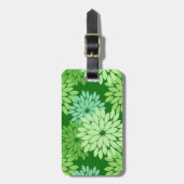 フローラモダンプリントライムグリーン ラゲッジタグ (正面縦)
